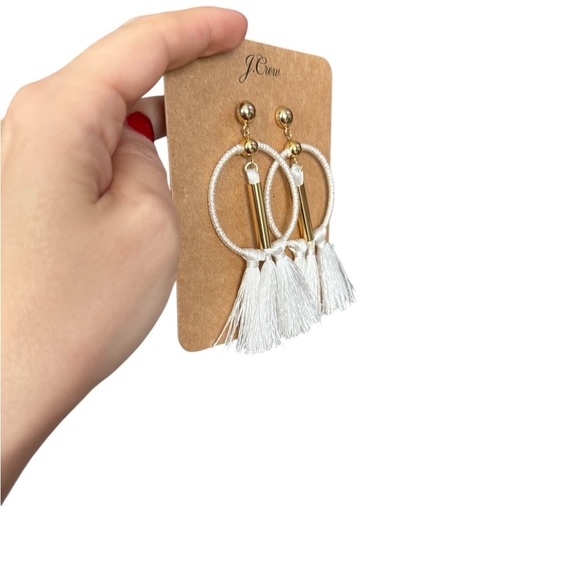J. Crew Gold and White Tassel Earrings - Picture 7 of 7